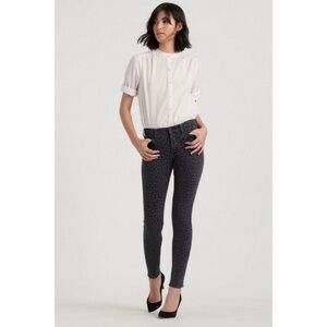 Lucky Brand Ava High Rise Skinny Jeans Black Gray Cheetah Print 12 / 31